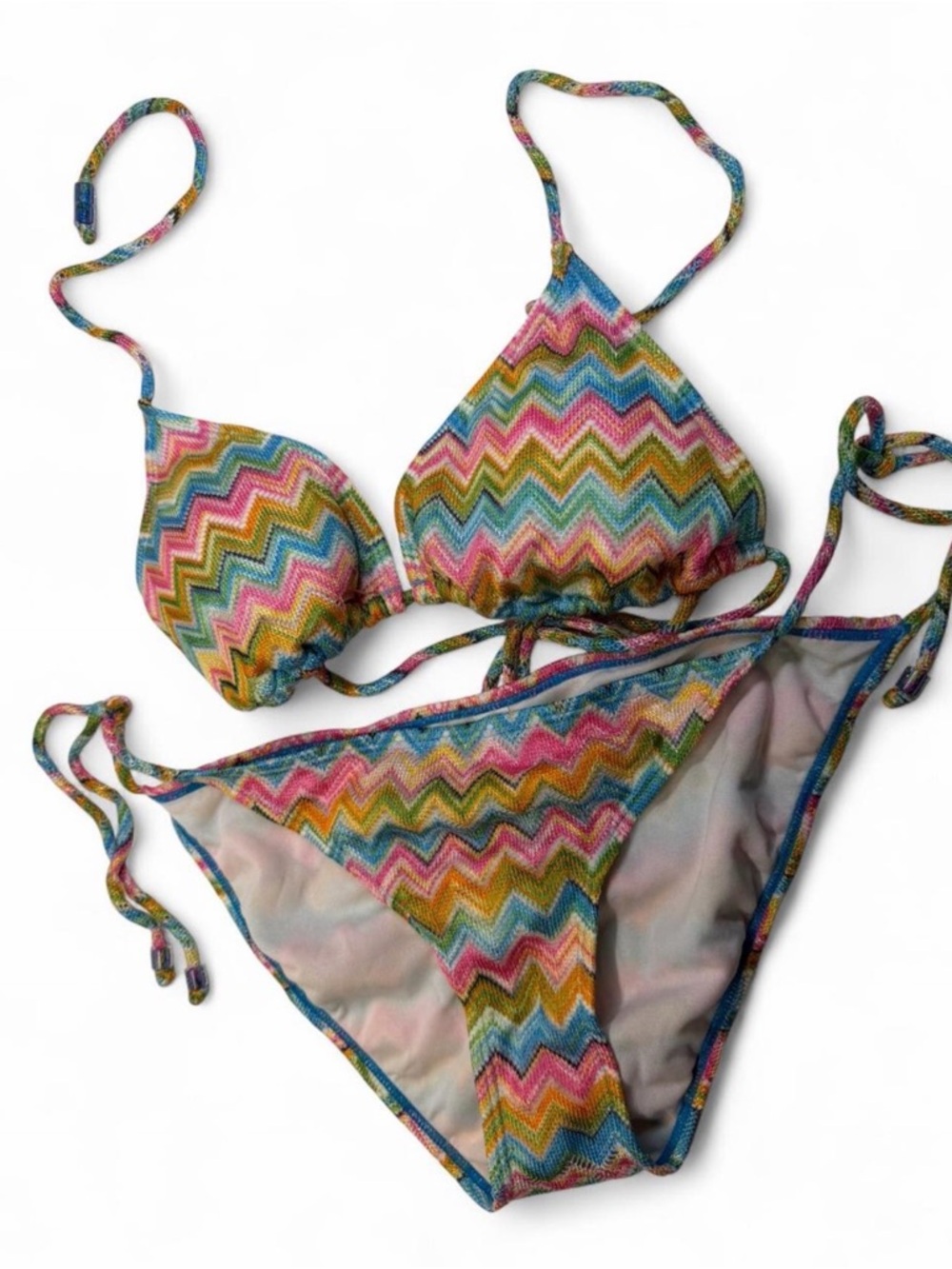 Arizona Jean Company Multicolor Chevron String Bikini